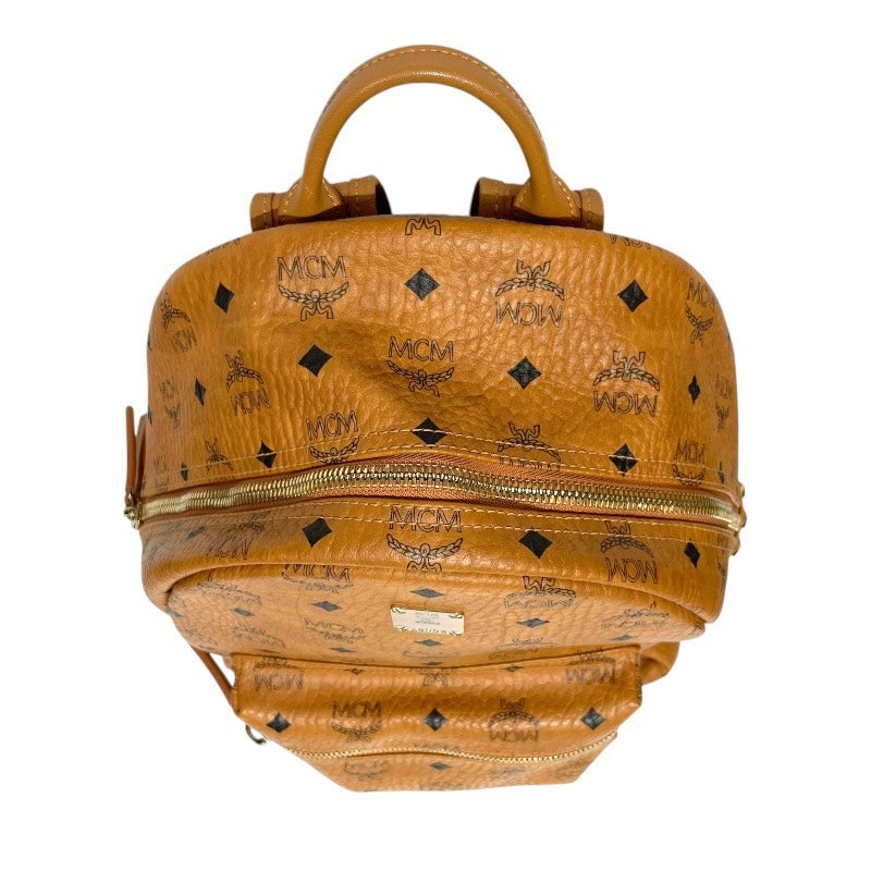 【MCM】エム・シー・エム スターク サイドスタッズ バックパック MMK7AVE99CO001 リュック・デイパック レザー メンズ ヴィセトス ブラウン レディース
