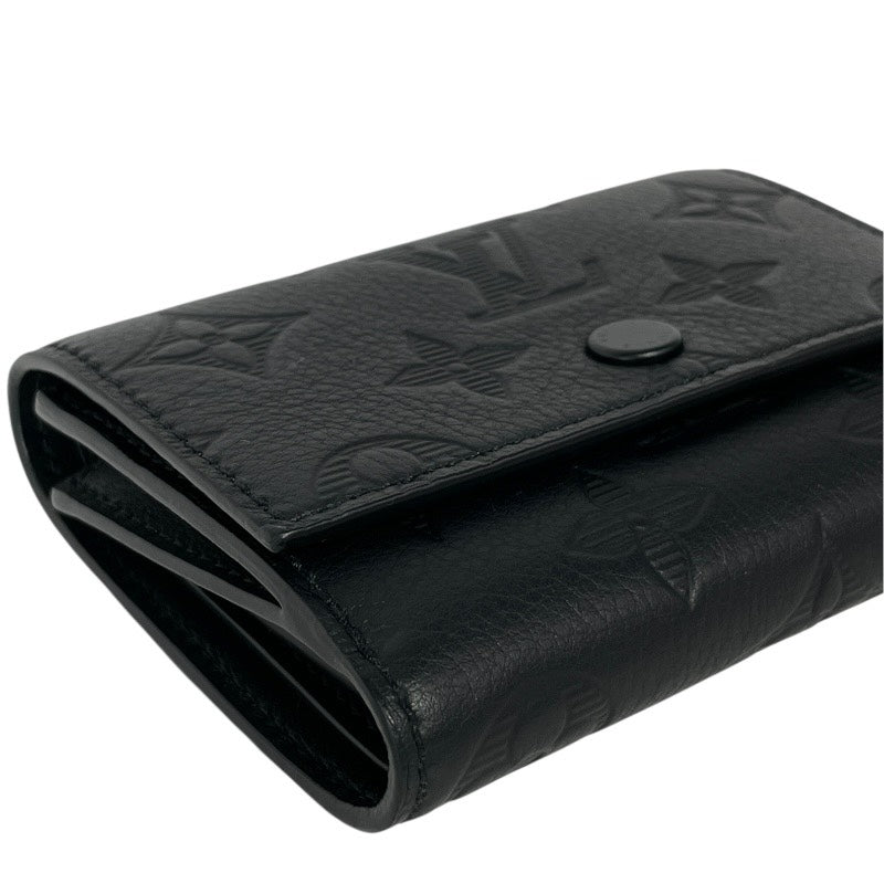 【LOUIS VUITTON】ルイ・ヴィトン ヴィクター･ウォレット M12635 三つ折り財布 レザー メンズ モノグラムシャドウ 黒 ブラック ノワール