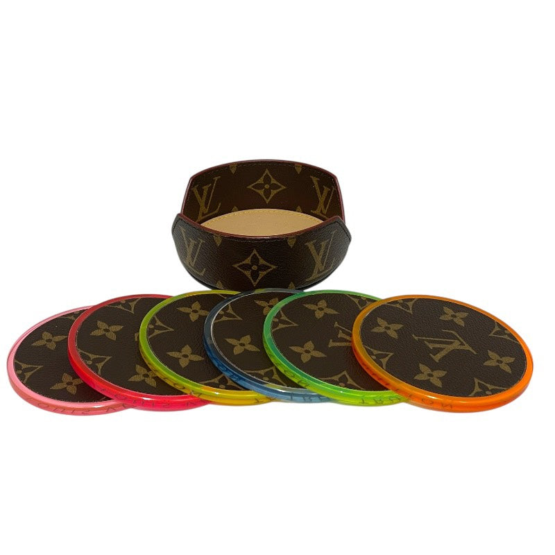【LOUIS VUITTON】ルイ・ヴィトン モノグラム コースター6枚セット GI0489 その他小物 ユニセックス 美品