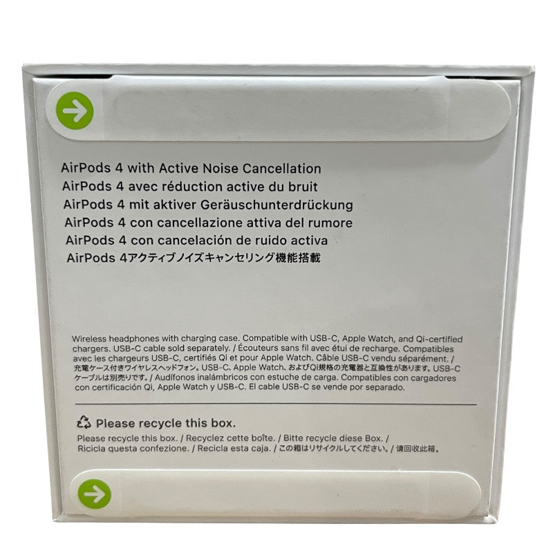 【新品】【Apple】アップル AirPods4 MXP93J/A オーディオ機器 ユニセックス 新品未使用品 エアポッズ4 アクティブノイズキャンセリング搭載モデル
