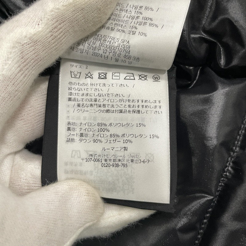 【MONCLER】モンクレール HERBE GIUBBOTTO J20931A00072 53132 ダウンジャケット レディース サイズ2 黒 ブラック 2024年製 美品