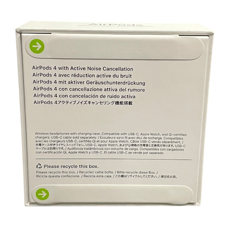 【新品】【Apple】アップル AirPods4 MXP93J/A オーディオ機器 ユニセックス 新品未使用品 エアポッズ4 アクティブノイズキャンセリング搭載モデル