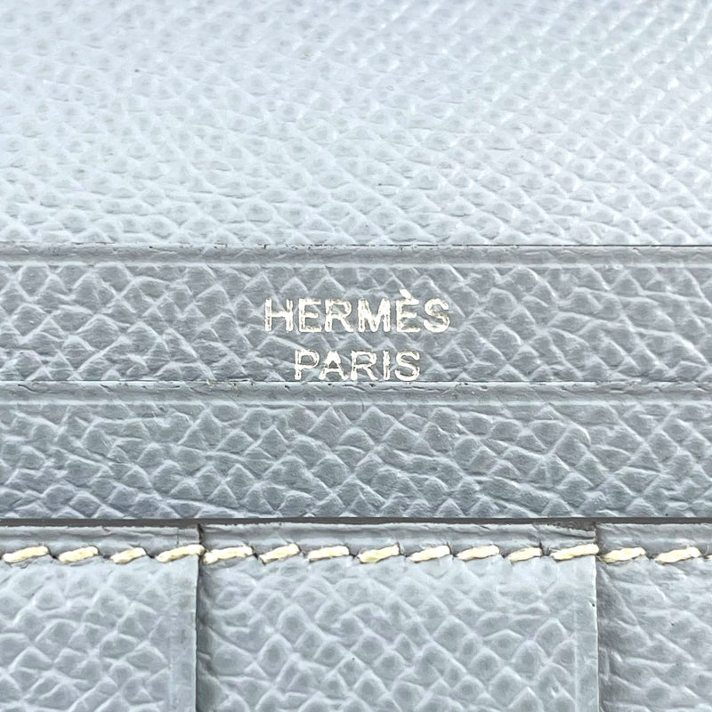 【中古】【HERMES】エルメス ベアンスフレ 二つ折り財布 レザー ブルージーン×SV金具 レディース