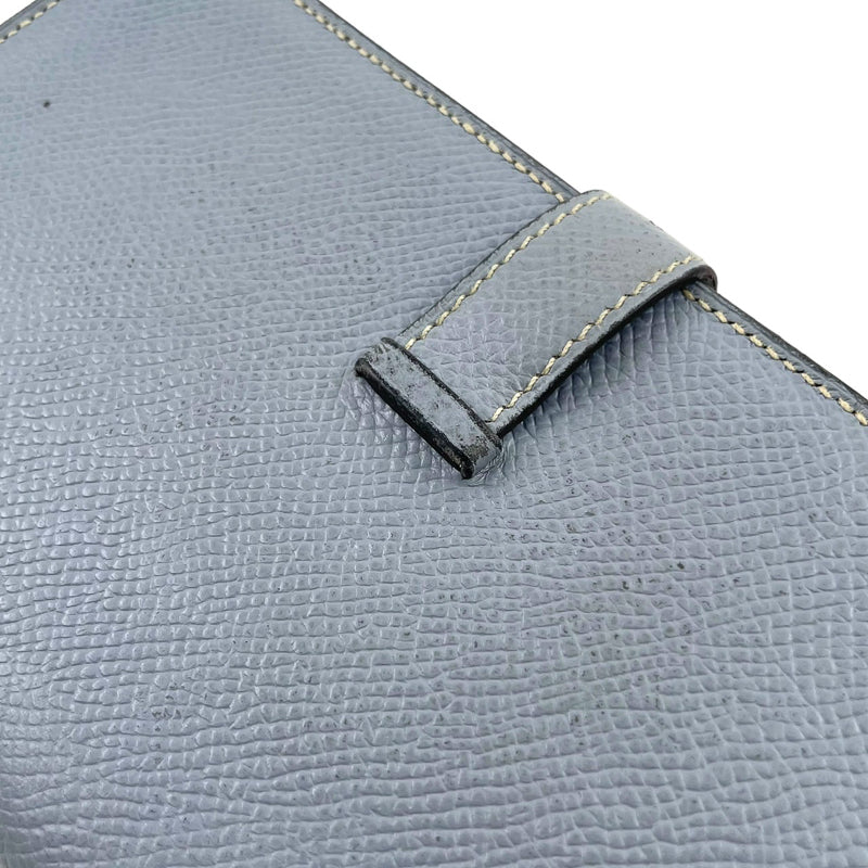 【中古】【HERMES】エルメス ベアンスフレ 二つ折り財布 レザー ブルージーン×SV金具 レディース