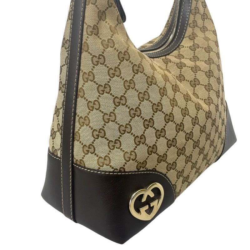 GUCCI グッチ ハンドバッグ  GGキャンバス ブラウン【中古】 レディース