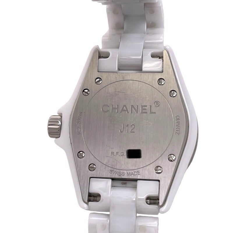 【CHANEL】シャネル J12 H0968 腕時計 ホワイトセラミックレディース クオーツ　白セラミック　33mm　新ダイアル