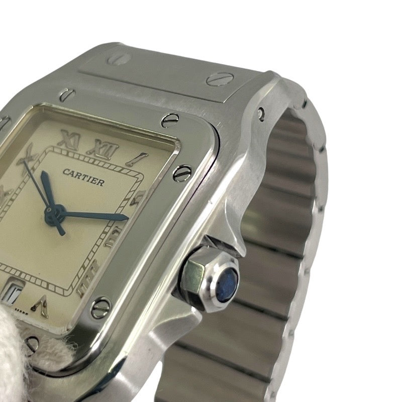 CARTIER カルティエ サントスガルベLM W20018D6 腕時計 ステンレススチール  クオーツ アイボリー文字盤【中古】 メンズ