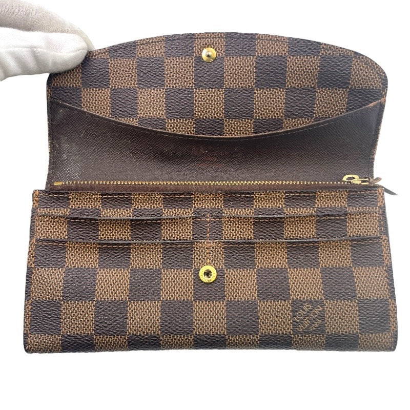 【中古】【LOUIS VUITTON】ルイ・ヴィトン フォイユエミリー N63019 長財布 ダミエキャンバス レディース