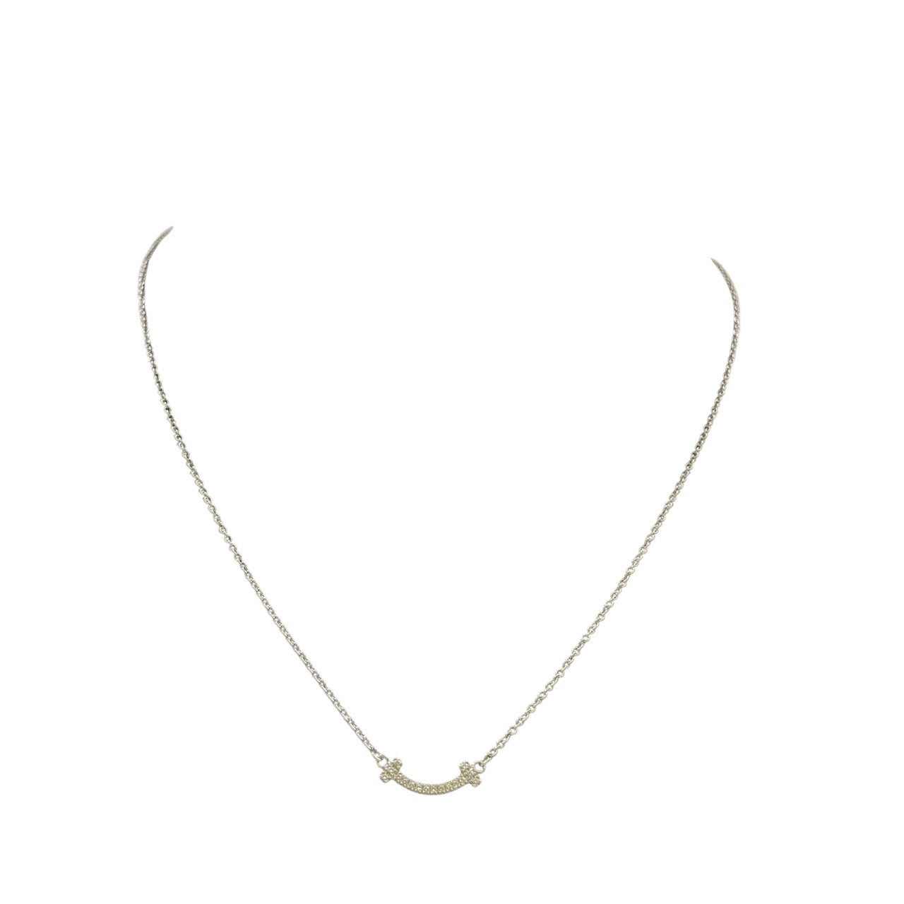 【TIFFANY&Co.】ティファニー Tスマイル ミニ ネックレス K18ホワイトゴールド レディース ホワイトゴールド ダイヤモンド 750