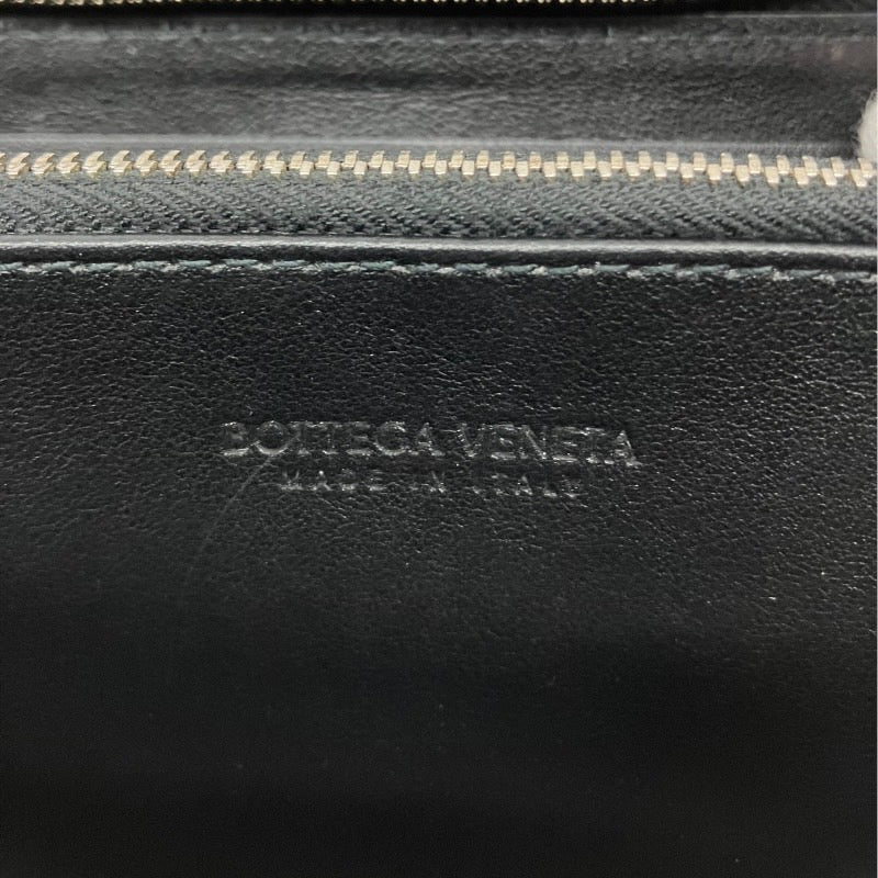 【BOTTEGAVENETA】ボッテガヴェネタ ラウンドファスナー長財布 長財布 レザーユニセックス 型押しイントレチャート　本革