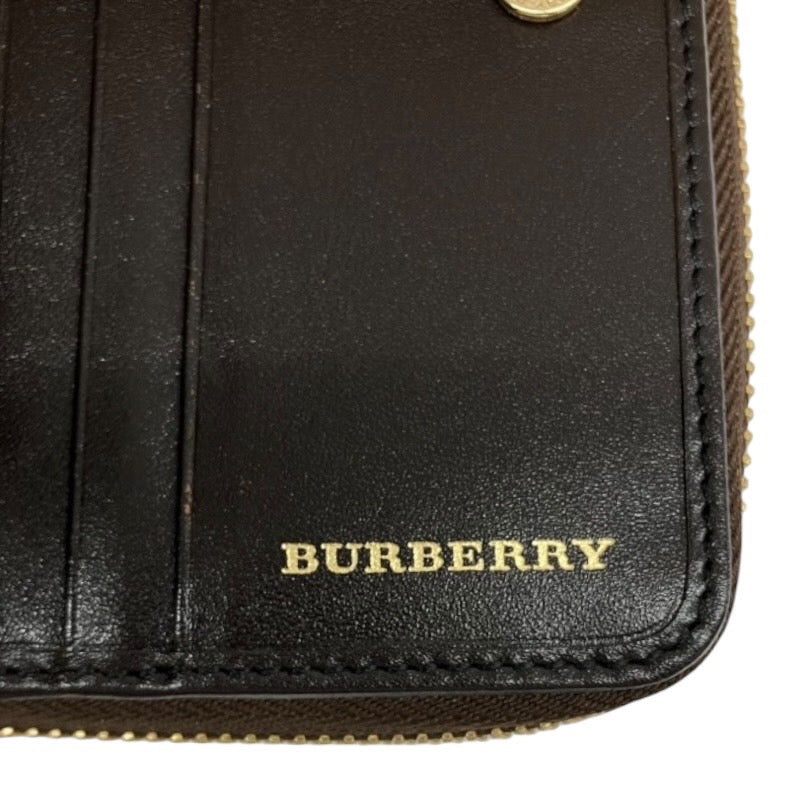 【BURBERRY】バーバリー 3798989 二つ折り財布ユニセックス シャドーホース　2つ折り　ラウンドファスナー　財布　チェック柄