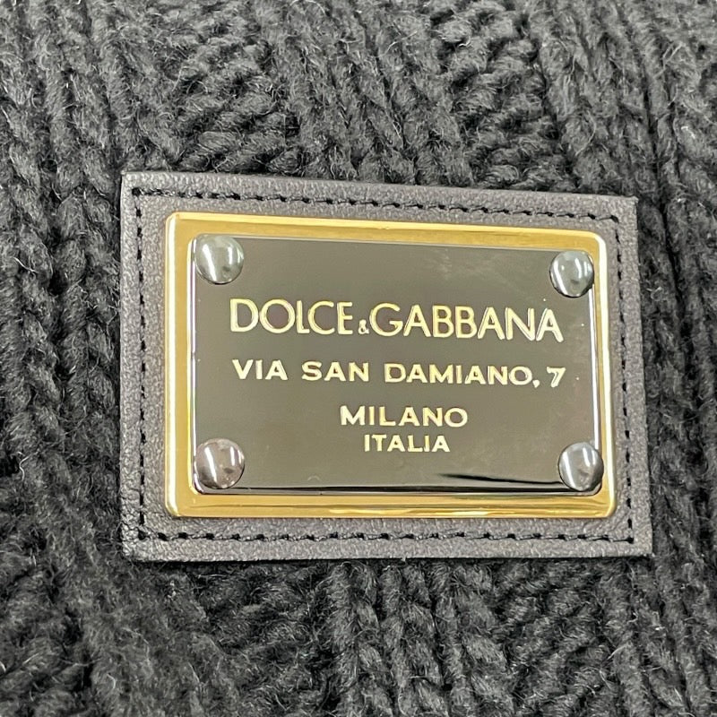 【DOLCE&GABBANA】ドルチェアンドガッバーナ ジップアップウールジャケット G9K94T ブルゾン ウールメンズ ドルガバ 黒 ブラック ニット セーター プレート