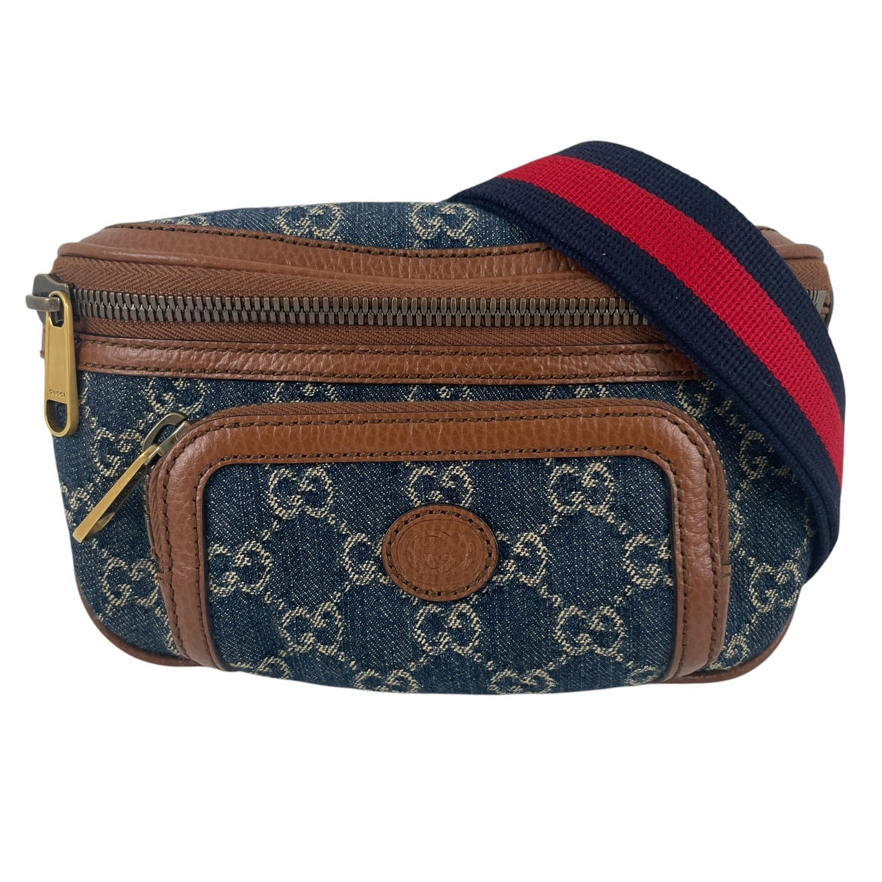 【GUCCI】グッチ 682933 ウエストバッグ デニム ユニセックス ウエストポーチ ボディバッグ GG ブルー/ブラウン メンズ レディース