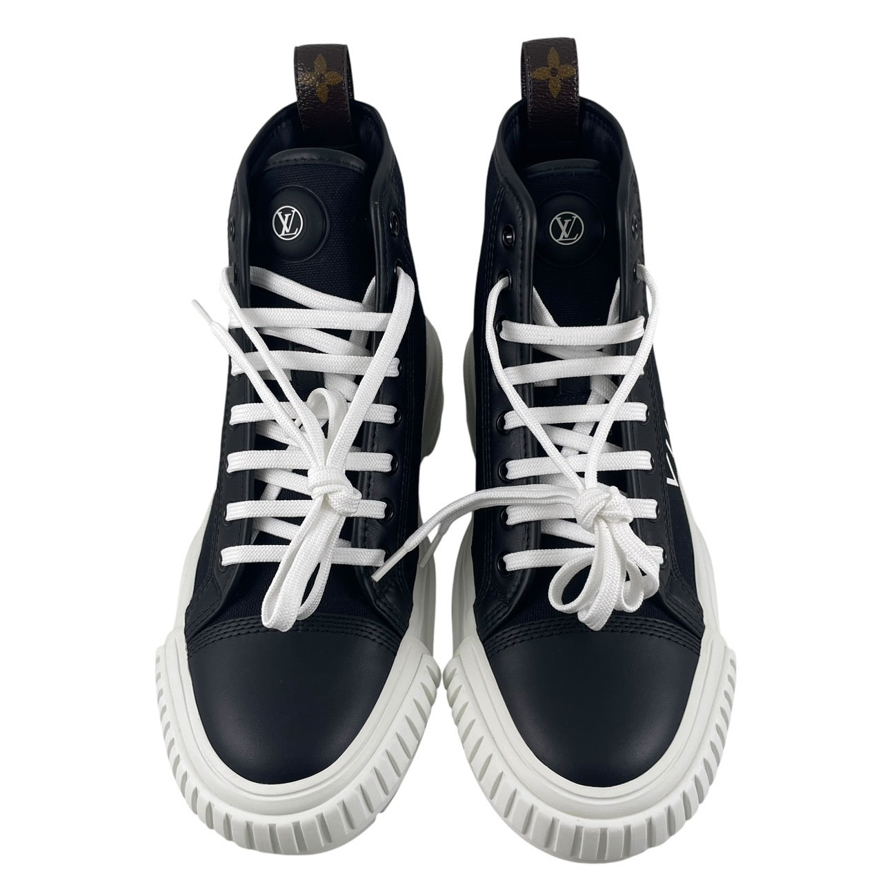 【LOUIS VUITTON】ルイ・ヴィトン SQUAD 1A96ER スニーカー キャンバス レディース LVスクァッドライン ハイカット モノグラム ブラック ホワイト