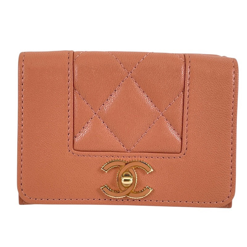 CHANEL】シャネル マドモアゼル A70650 三つ折り財布 レザー
