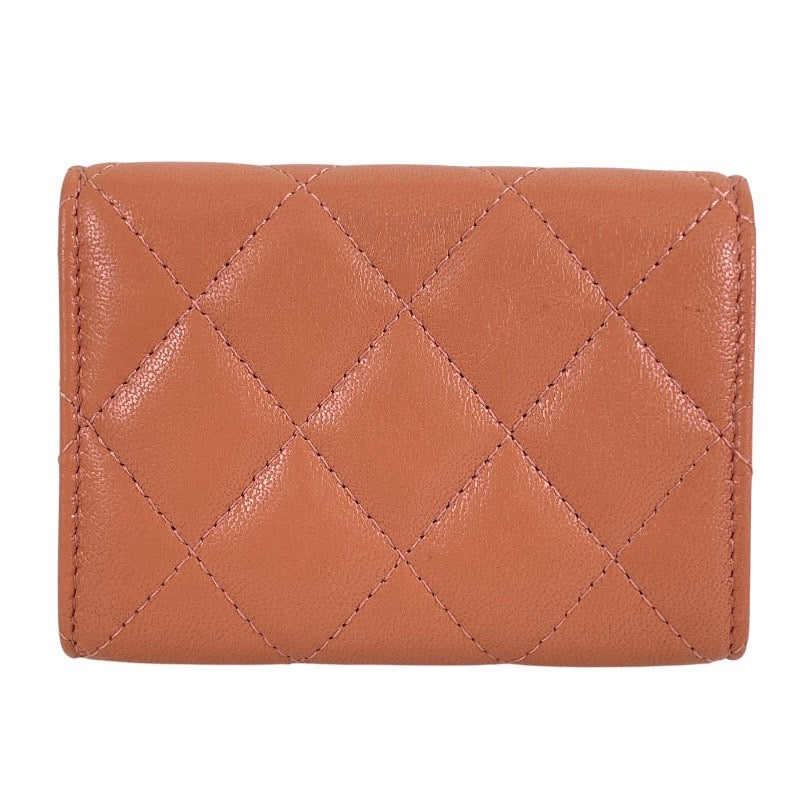 【CHANEL】シャネル マドモアゼル A70650 三つ折り財布 レザー レディース 3つ折り ピンク ココマーク スモール フラップウォレット