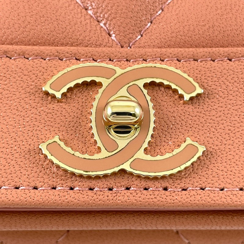 【CHANEL】シャネル マドモアゼル A70650 三つ折り財布 レザー レディース 3つ折り ピンク ココマーク スモール フラップウォレット