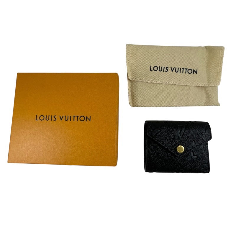 【LOUIS VUITTON】ルイ・ヴィトン ポルトフォイユ ゾエ M62935 三つ折り財布レディース モノグラム アンプラント ノワール 黒 ブラック ミニ財布