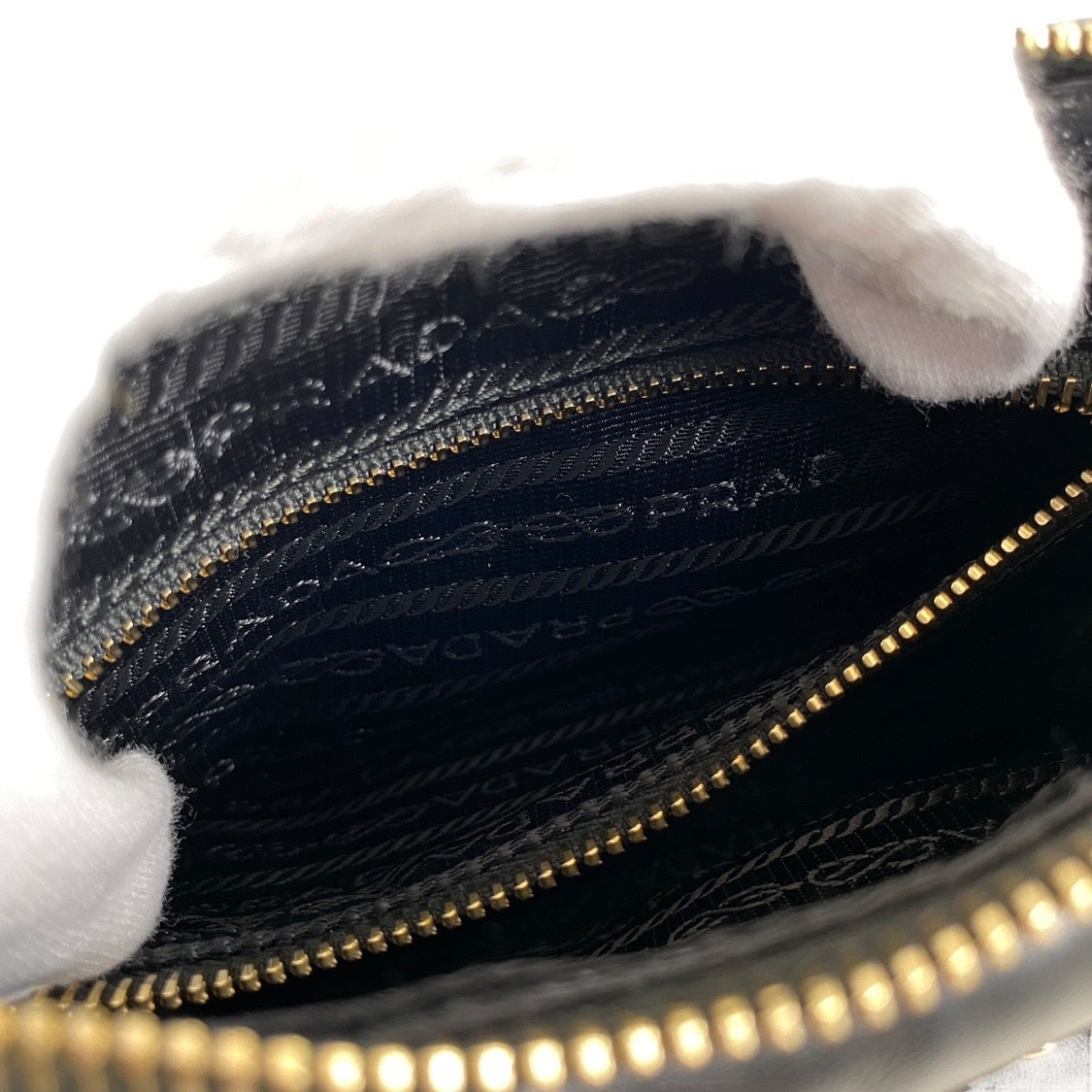 【PRADA】プラダ パデッド 1BC157 ショルダーバッグ レザー レディース 2WAY 本革 チェーン ポーチ付 黒