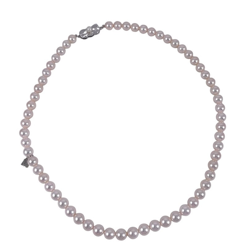 【MIKIMOTO】ミキモト ネックレスレディース パール アコヤ 真珠 6.5-7mm Mチャーム付