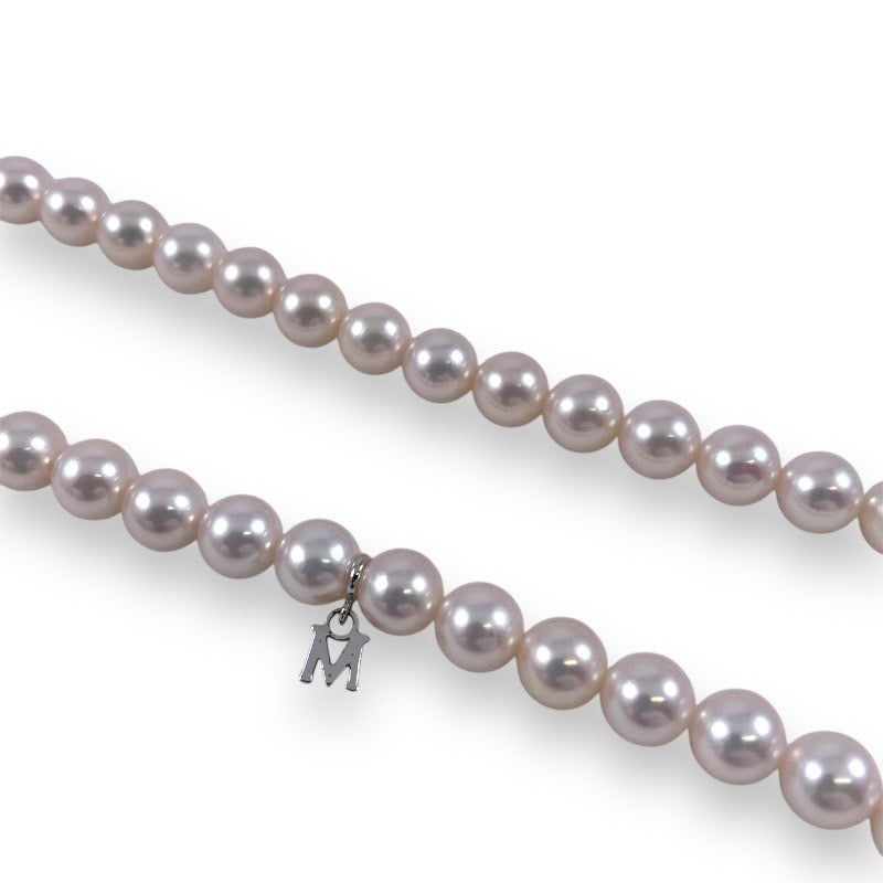 【MIKIMOTO】ミキモト ネックレスレディース パール アコヤ 真珠 6.5-7mm Mチャーム付