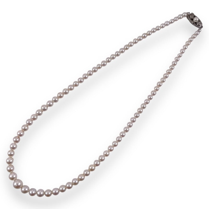 【MIKIMOTO】ミキモト パール  ネックレス シルバーレディース アコヤ 真珠 4-8mm