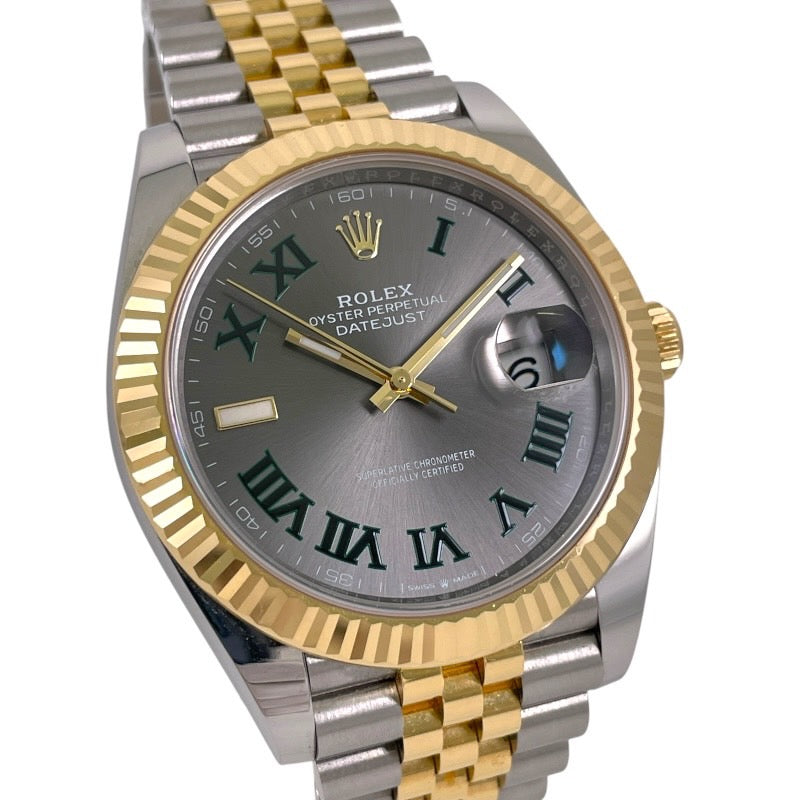 【ROLEX】ロレックス デイトジャスト41 126333 腕時計 SS/YGメンズ スレート ローマン イエローゴールド ジュビリーブレス