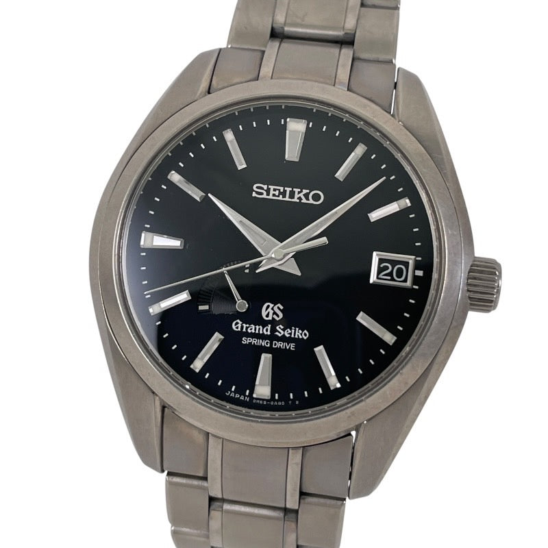 【Grand Seiko】グランドセイコー 9R65-0AE0 SBGA041 腕時計 チタンメンズ スプリングドライブ パワーリザーブ 黒文字盤