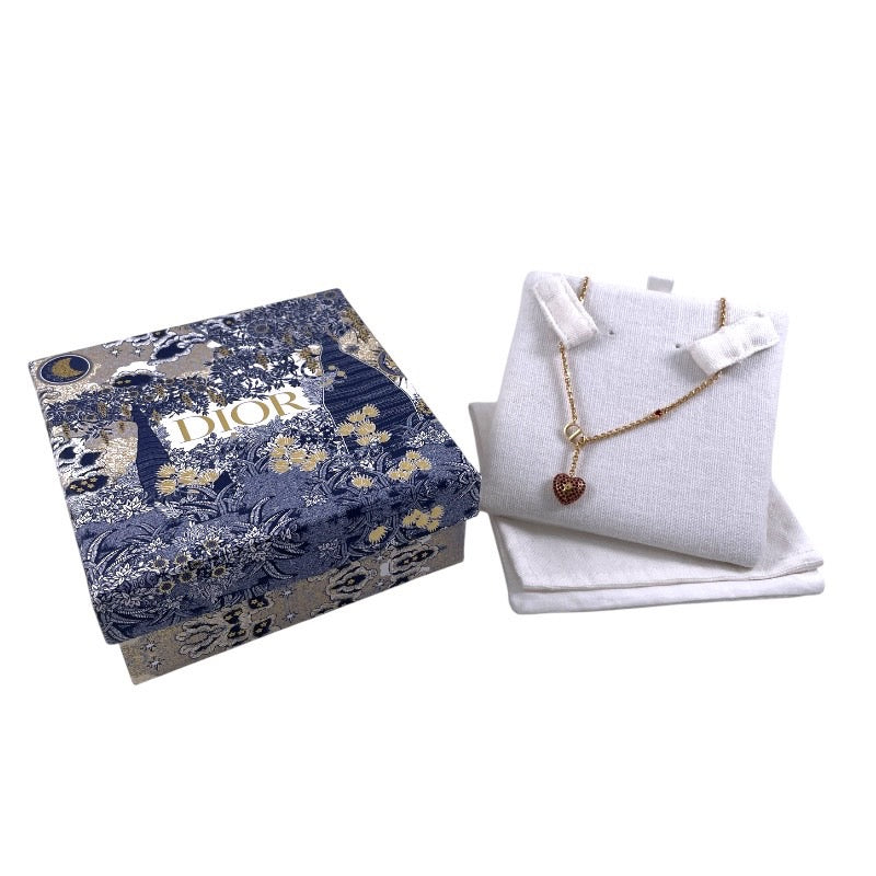 【Dior】ディオール ハート ネックレスレディース ラインストーン CDロゴ