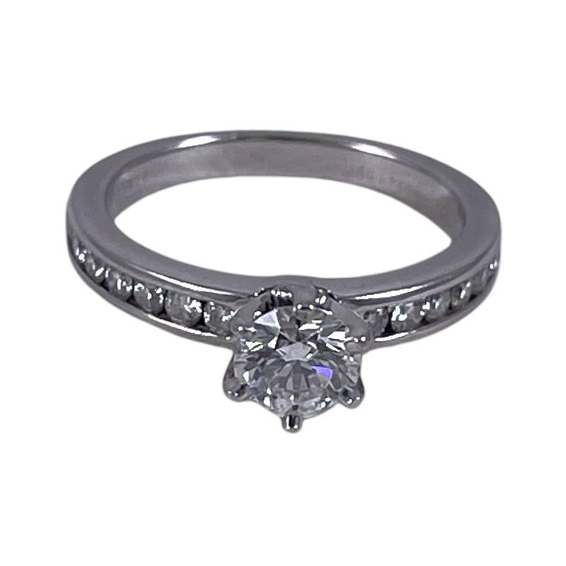 【TIFFANY&Co.】ティファニー ソリテール チャネルセッティング リング・指輪 Pt950プラチナ レディース ダイヤモンド D0.42 G/VS1/EX 5号