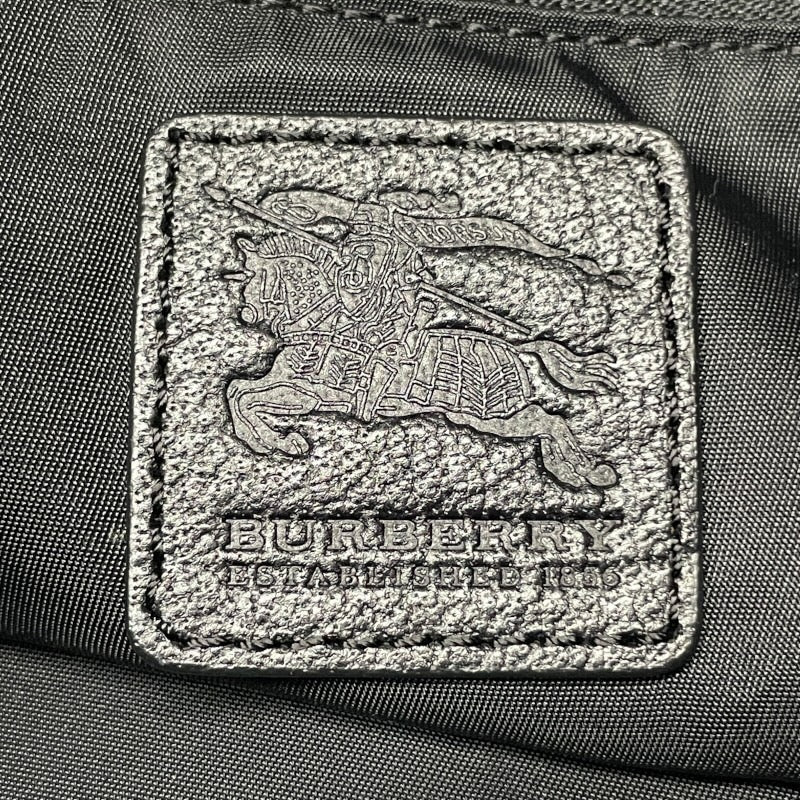 【BURBERRY】バーバリー ショルダーバッグ ナイロン レディース ワンショルダー セミショルダー チェック柄 黒 ブラック チェーン レザー