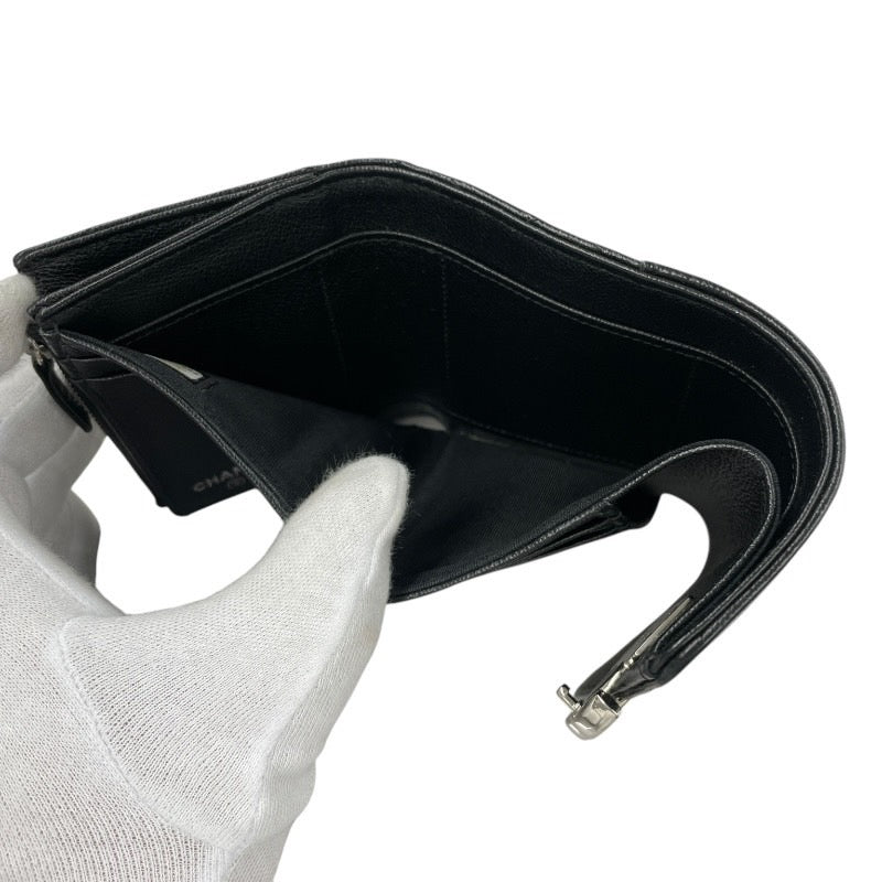 CHANEL シャネル スモールウォレット ブラック AP1173 ブラック CHANEL】シャネル CC BOX AP1173 三つ折り財布 レザー