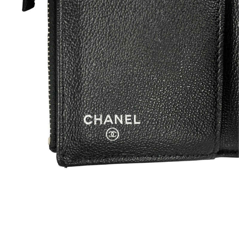 【CHANEL】シャネル CC BOX AP1173 三つ折り財布 レザーレディース スモール フラップウォレット ココマーク 黒 マトラッセ