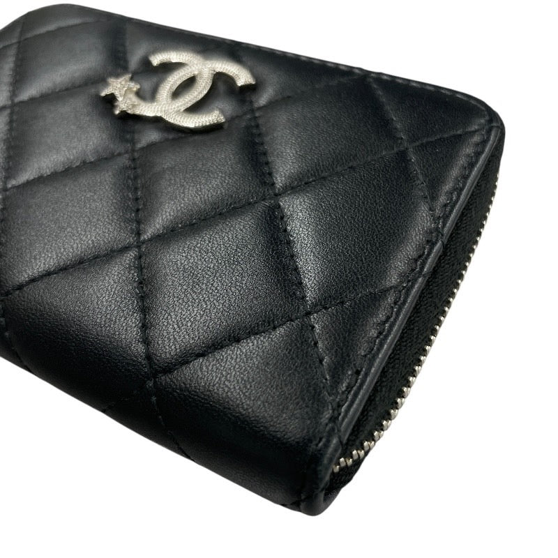 【CHANEL】シャネル コインパース AP3728 二つ折り財布 ラムスキン レディース ココマーク スター ラウンドファスナー コンパクトウォレット マトラッセ