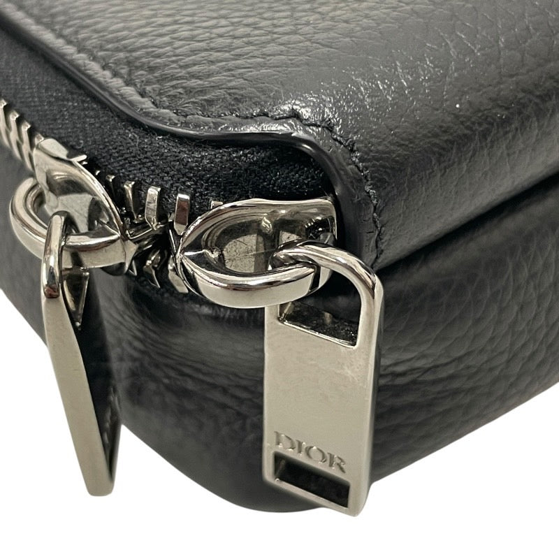 【Christian Dior】クリスチャンディオール CDアイコン 2ESBC119CDI ショルダーバッグ メンズ ポーチ ポシェット ブラック 黒 レザー ウォレット