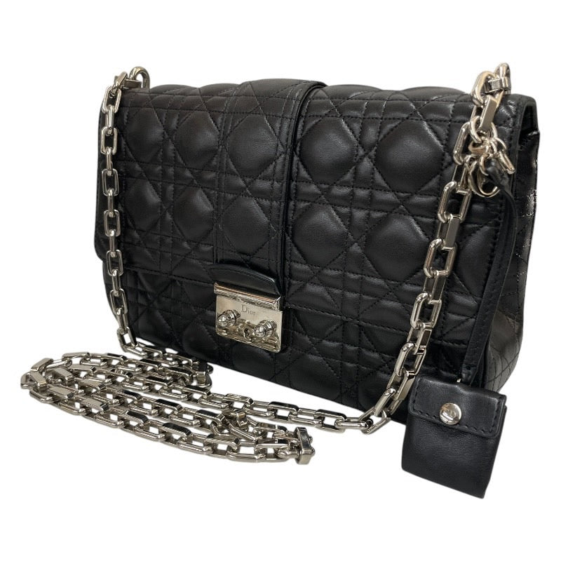 【Christian Dior】クリスチャンディオール レディディオール カナージュ ミスディオール ショルダーバッグ レザー レディース チェーンショルダー ニューロック 黒 ブラック