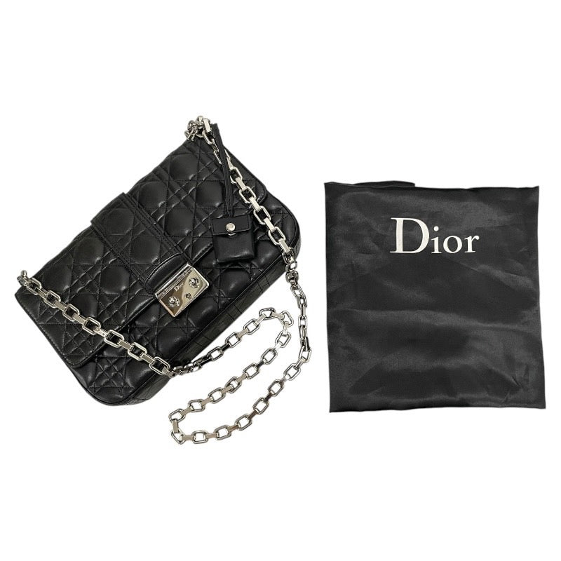 【Christian Dior】クリスチャンディオール レディディオール カナージュ ミスディオール ショルダーバッグ レザー レディース チェーンショルダー ニューロック 黒 ブラック