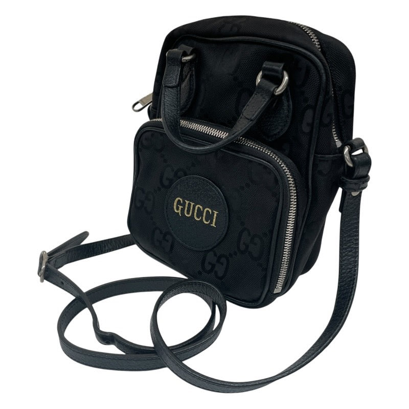 【GUCCI】グッチ オフザグリッド 625850 ショルダーバッグユニセックス ポシェット 2way ナイロン ブラック 黒 GG