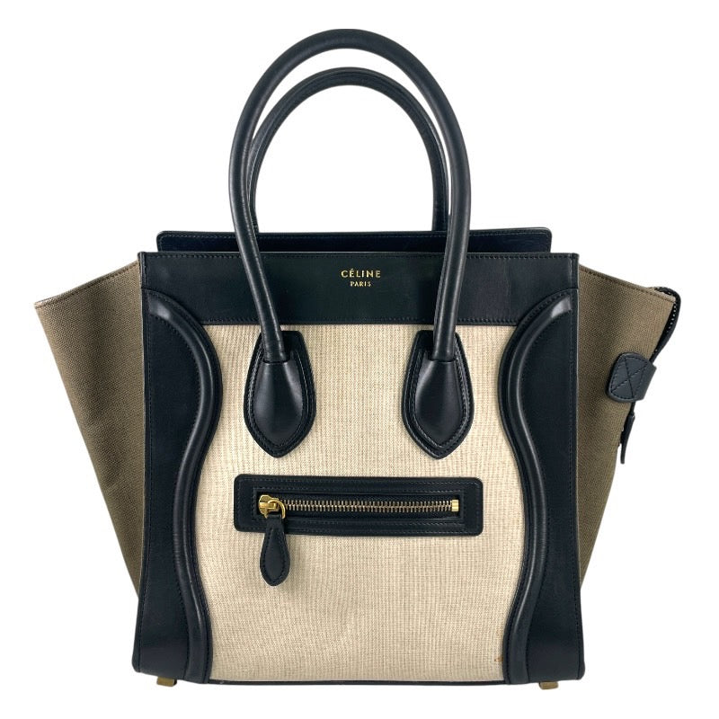 【CELINE】セリーヌ ラゲージ トートバッグレディース マイクロショッパー キャンバス/レザー ハンドバッグ ブラック カーキ ベージュ