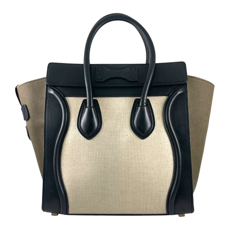 【CELINE】セリーヌ ラゲージ トートバッグ レディース マイクロショッパー キャンバス/レザー ハンドバッグ ブラック カーキ ベージュ