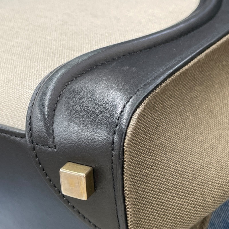 【CELINE】セリーヌ ラゲージ トートバッグ レディース マイクロショッパー キャンバス/レザー ハンドバッグ ブラック カーキ ベージュ