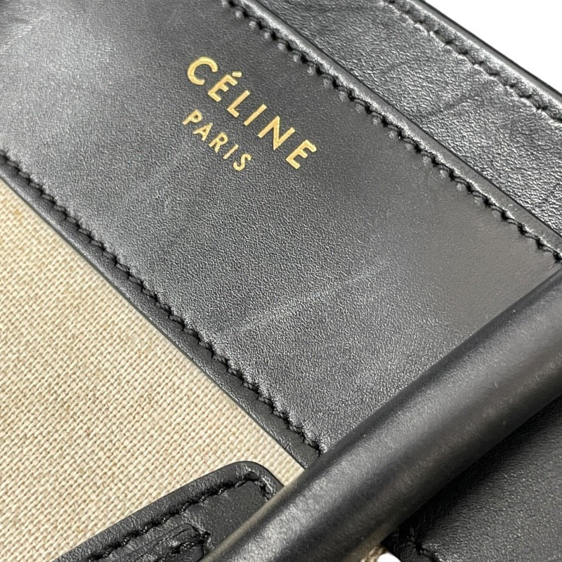 【CELINE】セリーヌ ラゲージ トートバッグレディース マイクロショッパー キャンバス/レザー ハンドバッグ ブラック カーキ ベージュ