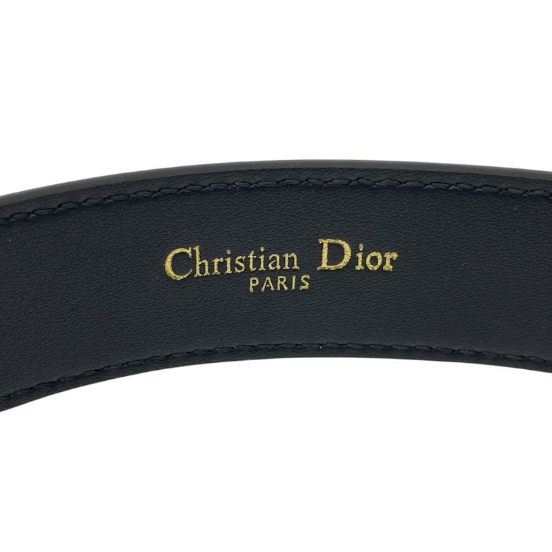 【Christian Dior】クリスチャンディオール 30モンテーニュ ベルトレディース 30MONTAIGNE CDロゴ レザー 黒 ブラック GD金具 ゴールド 75