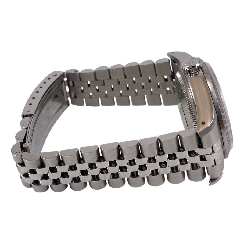 【中古】【ROLEX】ロレックス デイトジャスト 16220 腕時計 ステンレススチールメンズ エングレーブドベゼル  白文字盤  ローマン