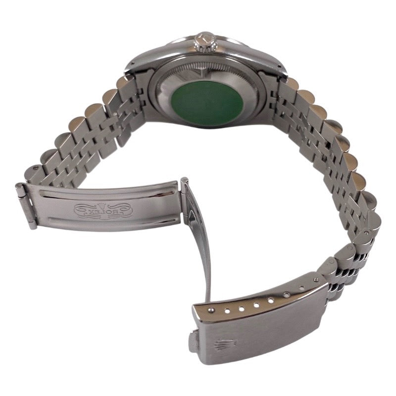 【中古】【ROLEX】ロレックス デイトジャスト 16220 腕時計 ステンレススチールメンズ エングレーブドベゼル  白文字盤  ローマン