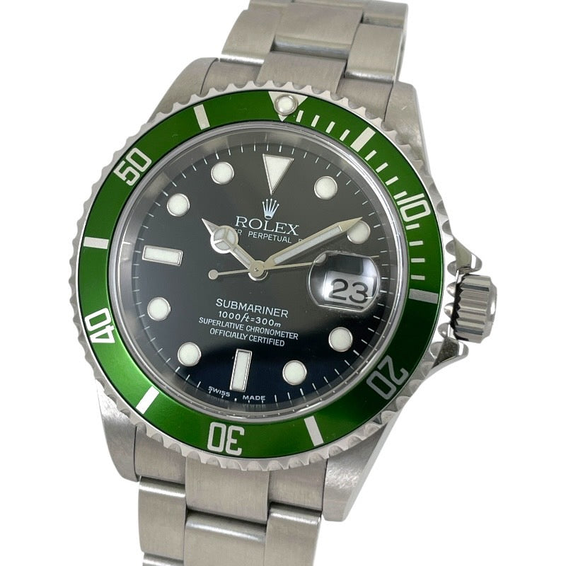 【ROLEX】ロレックス サブマリーナ デイト 16610LV 腕時計 ステンレススチール メンズ F番 ビッグスイス BIGSWISS グリーン 緑