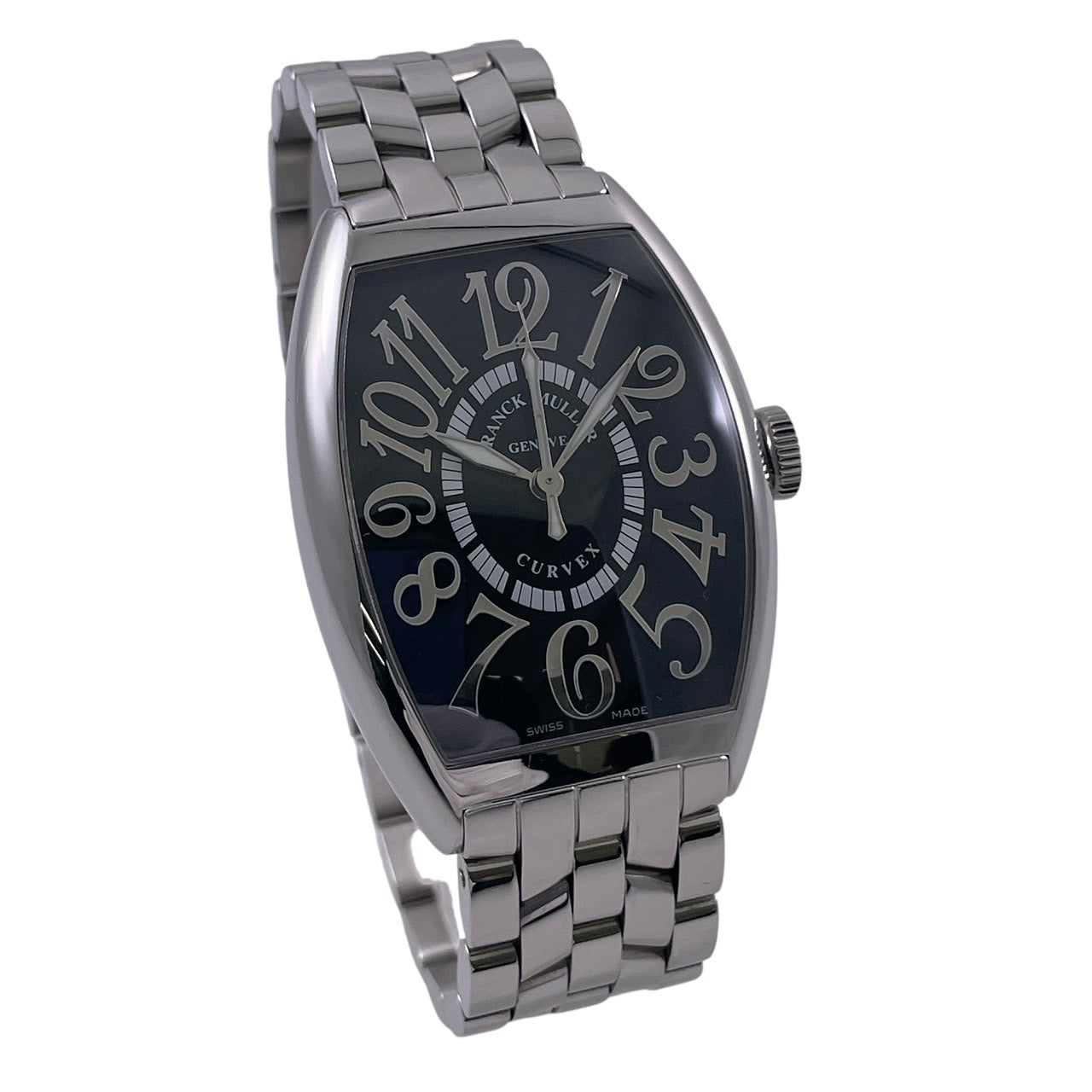 【FRANCK MULLER】フランクミュラー トノーカーベックス レリーフ 6850SC REL 腕時計 ステンレススチールメンズ 黒文字盤 SS/SS 自動巻き