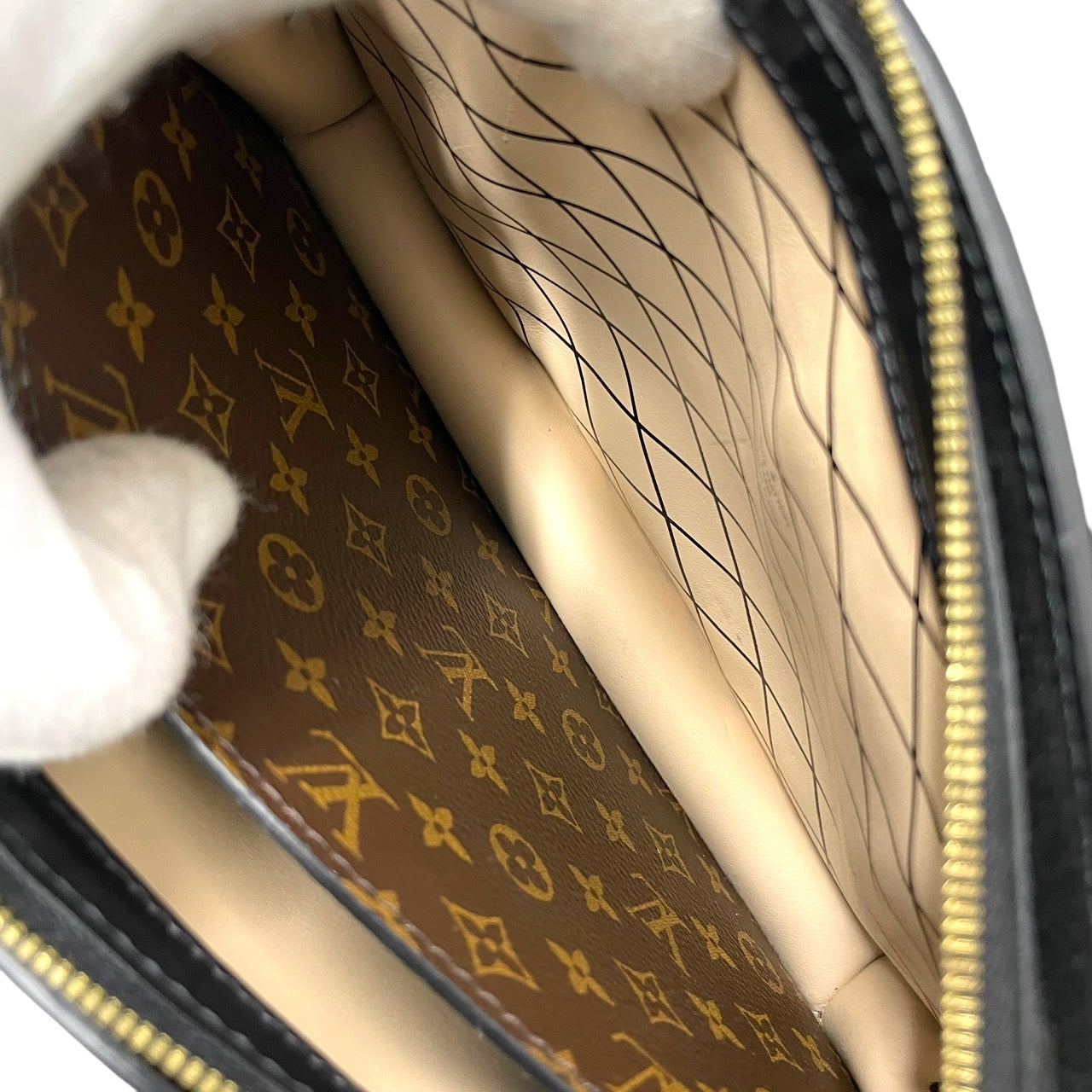 【LOUIS VUITTON】ルイ・ヴィトン モノグラムリバース M43596 ショルダーバッグレディース トランククラッチ チェーンショルダー ベージュ ブラウン