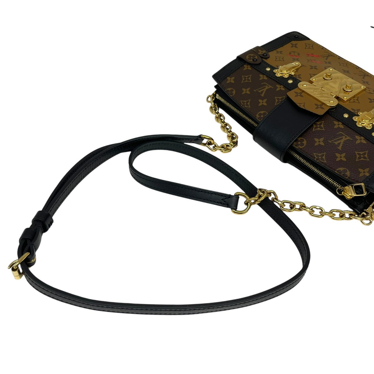 【LOUIS VUITTON】ルイ・ヴィトン モノグラムリバース M43596 ショルダーバッグ レディース トランククラッチ チェーンショルダー ベージュ ブラウン