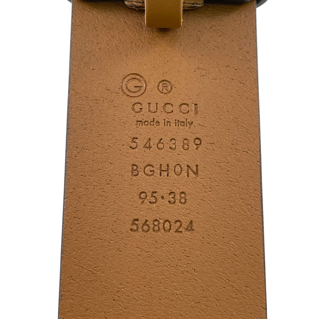 【GUCCI】グッチ インターロッキングG 546389 ベルト レザーメンズ 95/38 ブラウン 茶